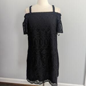 White House Black Market Black Cold Shoulder Sheath Dress